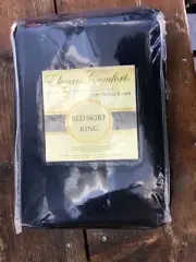 Elegant comfort king bed skirt navy 1500 thread count new 2BRW-BSKIRT-KING-NAVY