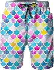 [Daozundi] Mens Swim Trunks with Mesh Lining,Quick Dry Swimsuit Board Shorts Beach Pants Swimwear Bathing Suits