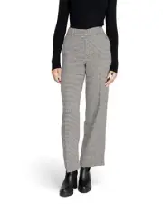 Only Wide Leg Trousers Houndstooth Pattern Women Black Pants