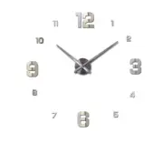Modern Wall Clock, Wall stickers, mirror finish, DIY