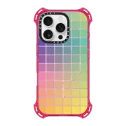 iPhone 16 Pro Bounce Case MagSafe Compatible rainbow squares Y2K