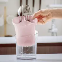 在飛比找友和YOHO優惠-Nineware簡約餐具瀝水杯 粉色