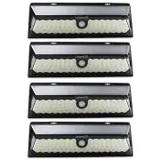 4 Pack 86 LED Solar Power Motion Sensor Wall Light Outdoor Garden Lamp Black