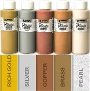 5x Large Bottles Jacquard Pinata Alcohol Inks METALLIC COLOURS Glass Yupo Paper