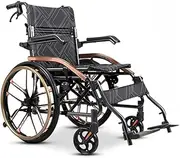 Folding Magnesium Alloy Wheelchair All Terrain Wheelchair with Handbrakes and Ergonomic Seat Manual Wheelchair for Seniors, Support 220 Lb