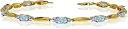 LXR Gelbgold Oval Aquamarin und Diamant Armband