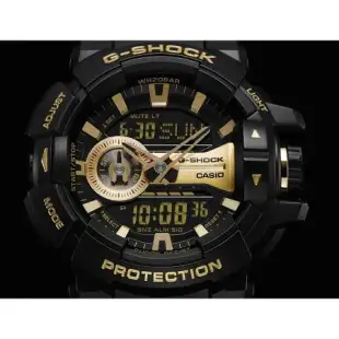 CASIO G-SHOCK 時尚黑金雙顯腕錶 GA-400GB-1A9