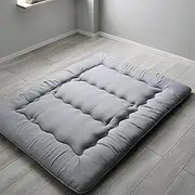 Japanese Floor Mattress,Futon Mattress Japanese, Foldable Sleeping Mattress for Floor,Japanese Floor Mattress with Removable Cover,Japanese Bed Roll Sleeping Pad,(Grey,200x220cm(79x86))