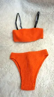 HERON PRESTON - Bandeau Bikini Set Swimsuit - Orange - S Size -NWT