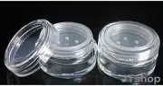 5ml THICK WALL Empty Small Plastic Clear SIFTER JAR Makeup/Craft/Balm/Travel Pot