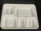 (50pcs) Sugarcane Deep 5 Compartments Tray Eco Friendly Bio Degradable Plates