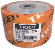 300-PK 52X Tiger Brand Shiny Silver Top Blank CD-R CDR Disc 700MB