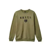Brixton "Peace Shield" Crewneck (Olive Surplus) Sweatshirt