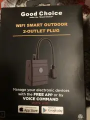 Outdoor Smart Wi-Fi Dual Outlet Wall Plug Good Choice - Black Like Feit