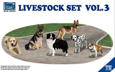 RIH-35021 Riich Models 1/35 Livestock Set Vol.3: Dogs (6)