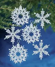 Beadery Holiday Beaded Ornament Kit-Winter Ice Makes 6