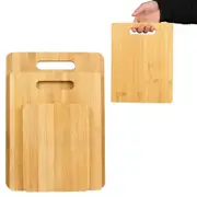 3Pcs Wooden Cutting Chopping Board Set Natural Kitchen Serving BPA Free Plate