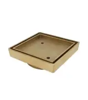 TILE INSERT Drain 110×110 FLOOR WASTE BRUSHED GOLD PVD STAINLESS STEEL