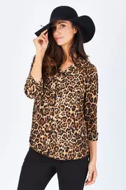 Button Through Animal Shirt--THRE-35681