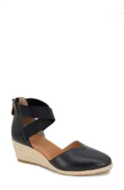 GENTLE SOULS BY KENNETH COLE Orya Espadrille Wedge Sandal in Black at Nordstrom, Size 10