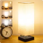 Bedside Small Table Lamp for Nightstand, 3-Color Options Solid Wood Lamp