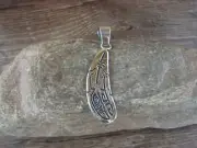 Navajo Indian Sterling Silver Feather Pendant by Sonny Gene