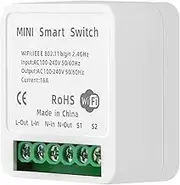Domary Mini WiFi Switch Module 16A Wi-Fi Intelligent Relay Light Switch APP Remote Control Voice Control DIY Breaker Module Home Appliance Automation (AC 100-240V)