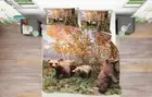 3D Black Bear Tree A70 Animal Bed Pillowcases Quilt Duvet Cover Set Queen King