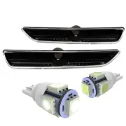 For Mustang Black Corner Bumper Signal Light+SMD LED Lamps Bulbs White