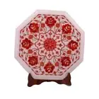 15" Marble Corner Side Table Top carnelian Inlay Handicraft Home Garden Decor