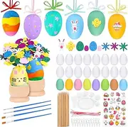 Dreamtop Easter Egg Decorating Kit, 24 Pcs Plastic Eggs to Decorate with Box Easter Crafts, Home, DIY Decor Activities for Kids