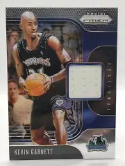 2019-2020 KEVIN GARNETT SILVER PRIZM GAME WORN PATCH TIMBERWOLVES