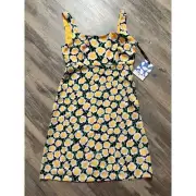 Diane Von Furstenberg x Target Mini Shift Dress Poppy Yellow Black Size 00 DVF