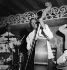 Junior Raglin and Sonny Greer, Aquarium, New York, Nov 1946 Jazz Old Photo