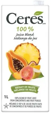 Ceres 100% All Natural Pure Fruit Juice Blend, Medley of Fruits - 6 PACK