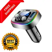 USB C Bluetooth Adapter, AUX Wireless FM Radio Transmitter, MP3 Music Player LED