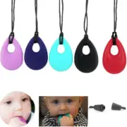 TEARDROP PENDANT BABY TEETHING NECKLACE SILICON TEETHER AUTISM SENSORY CHEW SMAR