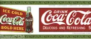 Genuine Vintage Collectible Coca Cola Coke Bottles Red Green Wall paper Border