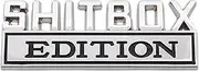 Car Emblems - Shitbox Badge Sticker, 3D Auto Decal | Novelty Vehicle Decoration, Rear Adhesive Ornament for Cars, Stick Funny Label, Emblem for Truck Bumper Exterior Customization