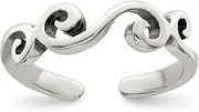 [JewelryWeb] 925 Sterling Silver Solid Polished Artisan Oxidized toe ring