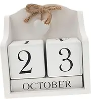 SEWACC Creative Wooden Calendar Ornament Perpetual Wall Calendar European Style Decor Photo Prop