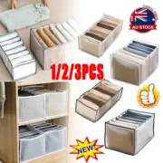 7 Grids Mesh Storage Bag Clothes Jeans Pants Drawer Organizer Boxes Foldable ZR