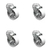 4 Inch Semi Steel Wheel Swivel Bolt Hole Caster Set Service Caster Brand