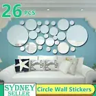 Circle Mirror Tiles Wall Stickers Art Decal Bedroom Silver DIY Home Art Decor AU