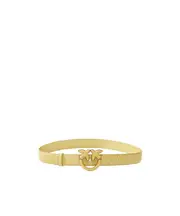 Belt With Leather-Covered Buckle, 3 Cm S,XS,L,M Nude