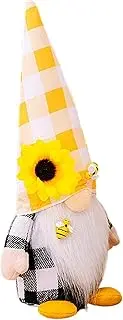 Bee Decor, Sunflower Honey Bee Gnomes Plush, Spring Bee Decor, Honeybee Gnomes Plush Tomte World Bee Day Decor, Swedish Dwarf Bee for Table Shelf Tiered Tray Decor Yechun