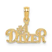 14K Yellow Gold #1 Diver Charm