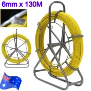 Fish Tape Fiberglass Cable 6mm Wire Running Rod Duct Rodder Fishtape Puller 130M