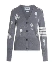 intarsia-pattern cardigan IT42,IT38 light gray