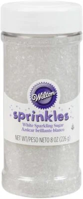 Wilton White Sparkling Sprinkles Sugar, 8 Ounce Jar